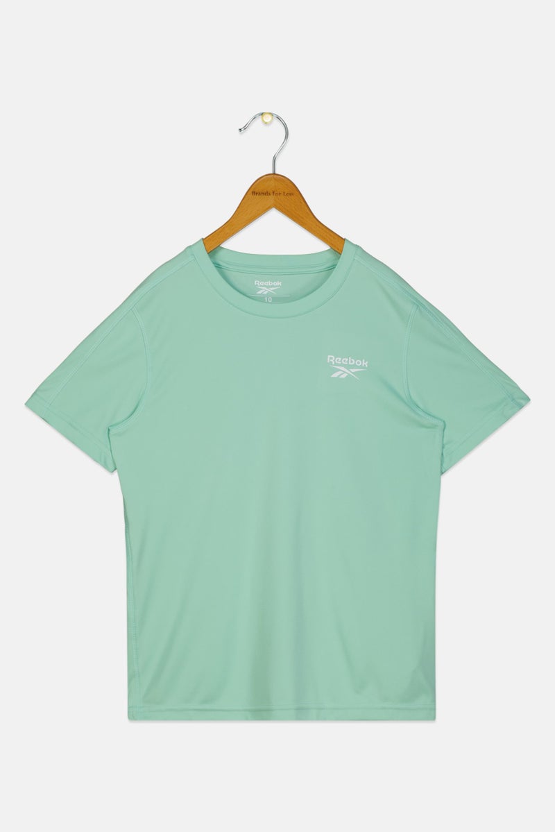 Reebok Kids Boy Brand Logo Short Sleeve T-Shirt, Mint Green - Image 1