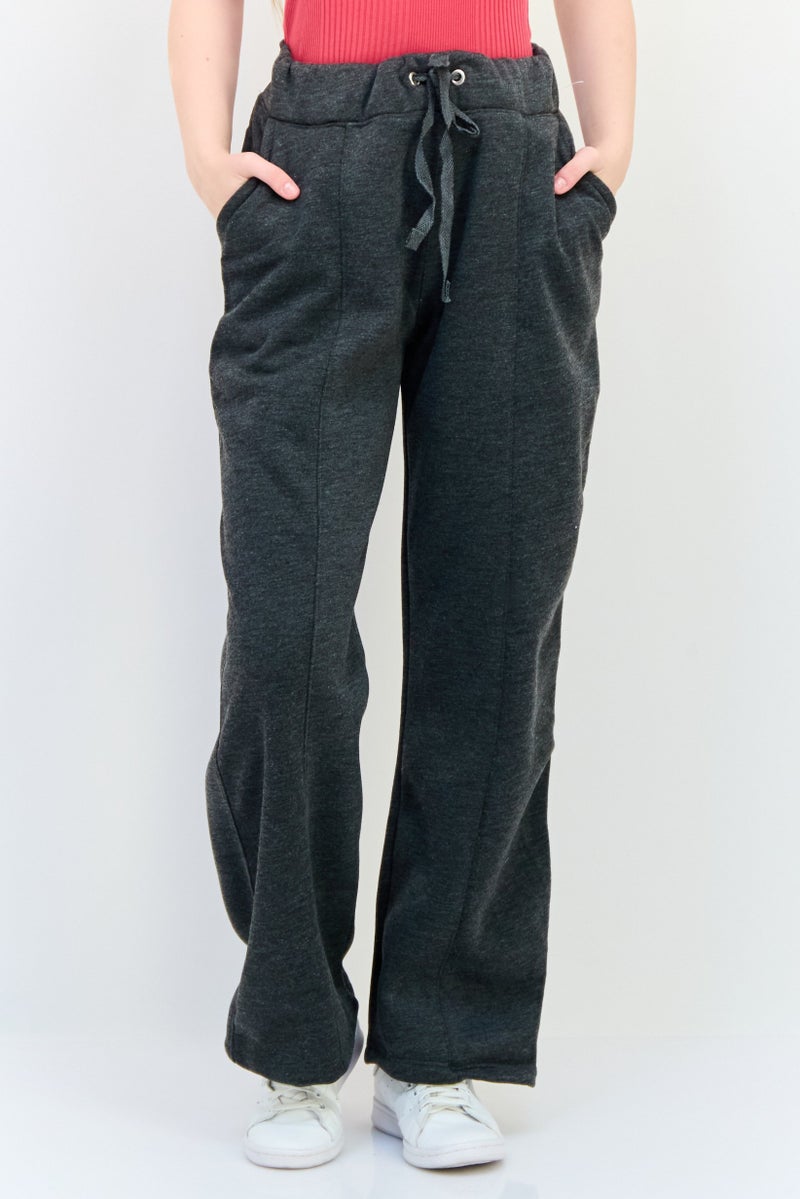 BSP Women Sportswear Fit Heather Outdoor Sweatpants, Dark Grey - Image 1