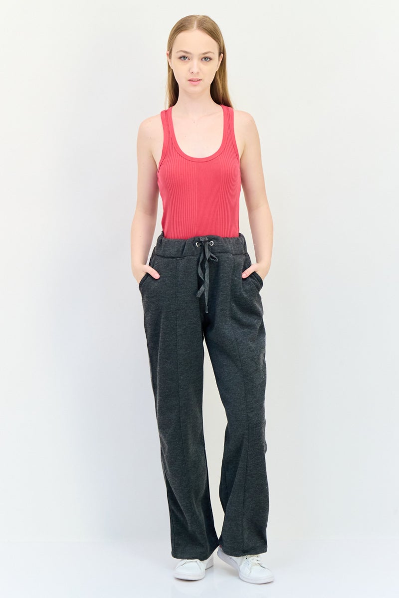 BSP Women Sportswear Fit Heather Outdoor Sweatpants, Dark Grey - Image 4