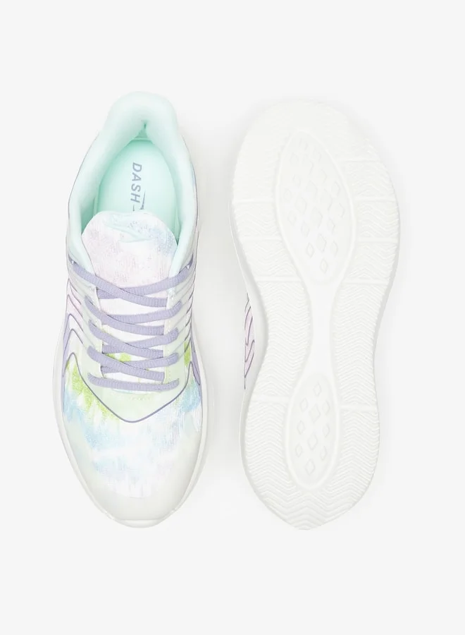 Dash Women Printed Walking Shoes With Lace-Up Closure