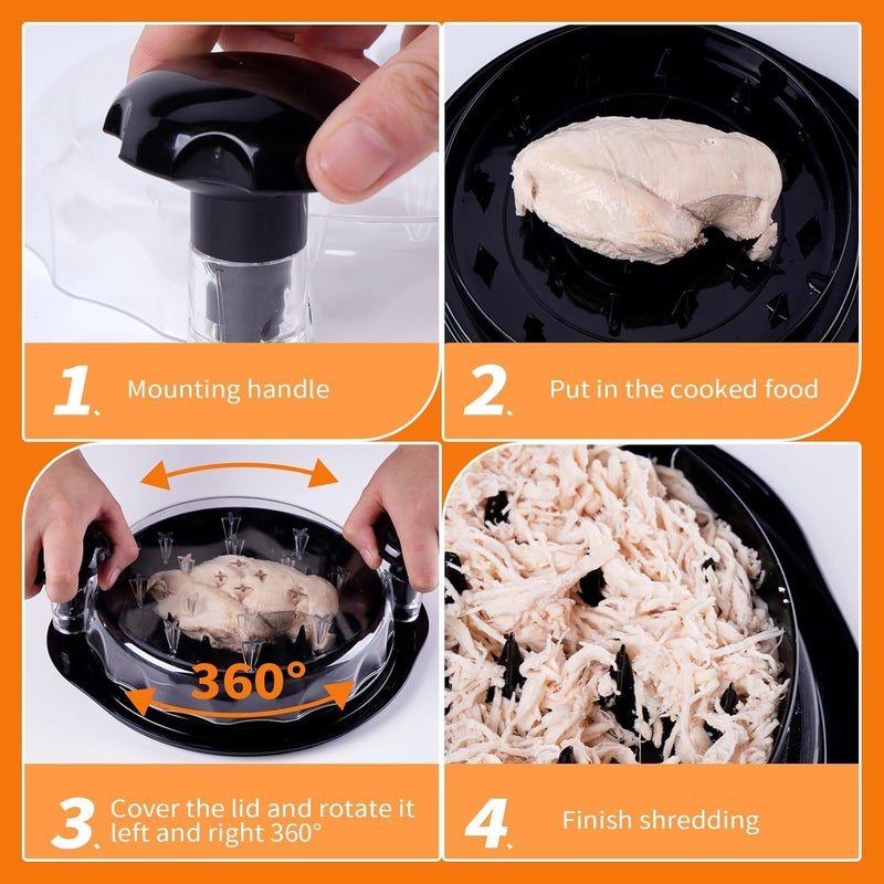 TORIOX Chicken Shredder,Visible Chicken Breast Shredder Tool Twist with Large Meat Shredder Machine - Ergonomic Handle, Dishwasher Safe, Anti-Slip, Heat Resistant, BPA Free - Image 4