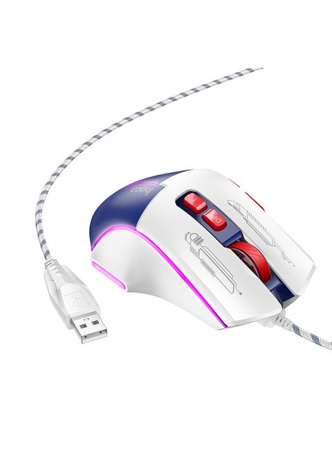hoco GM31 Overlord Luminous Gaming Wired Mouse – Adjustable DPI, 7 Buttons, Durable Design