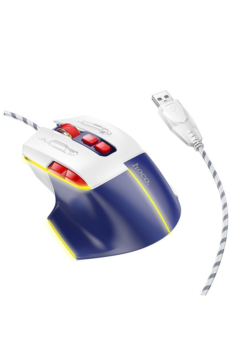 hoco. - hoco GM31 Overlord Luminous Gaming Wired Mouse – Adjustable DPI, 7 Buttons, Durable Design - Image 1