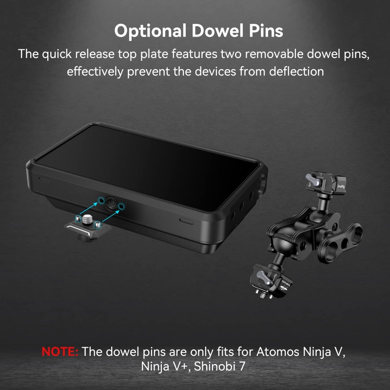 SmallRig Quick Release Ballhead Magic Arm 360° Rotation Articulating Magic Arm with 1/4" Screw, Drop-in HawkLock Camera Clamp for Field Monitor, Camera, Light, Max Load of 5kg, Aluminum Alloy - 3515C - Image 3