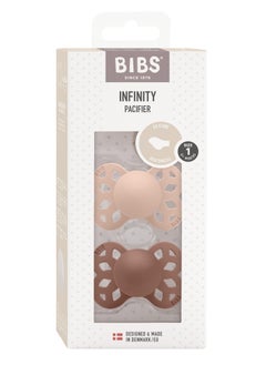 BIBS Pacifier Infinity 2 PACK Anatomical Silicone Size 1 Blush/Woodchuck  - Image 1