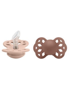 BIBS Pacifier Infinity 2 PACK Anatomical Silicone Size 1 Blush/Woodchuck  - Image 2