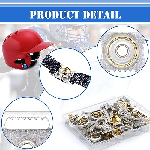 TiciKim 10 Pack Sports Helmets Buckle Stainless Steel Snap Chin Strap Buckle Helmet Repair Kit for Youth Football Baseball Hockey Sports - Image 3