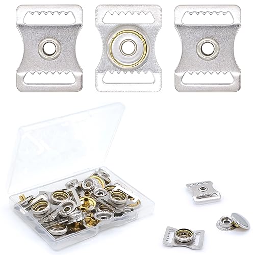 TiciKim 10 Pack Sports Helmets Buckle Stainless Steel Snap Chin Strap Buckle Helmet Repair Kit for Youth Football Baseball Hockey Sports - Image 1