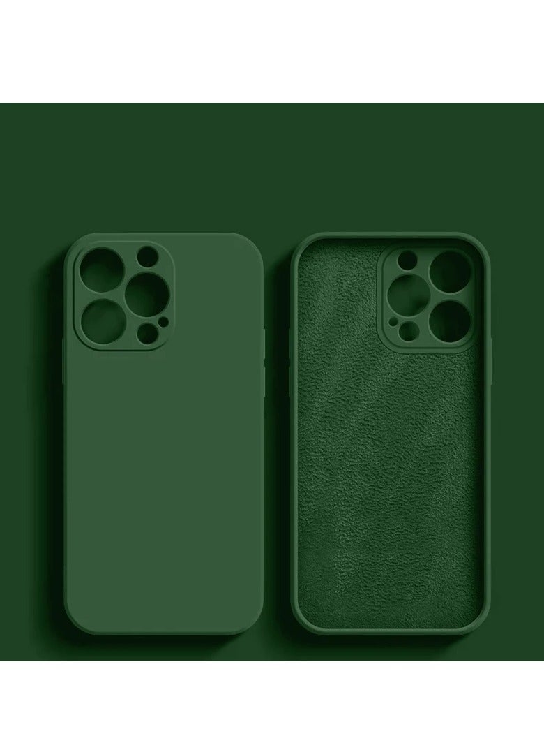 AROAQ Iphone Silicon Case, Silky-soft Touch Full-body Protective Phone Case, Luxury Original Liquid Silicone Case Mention For Iphone 15 Pro, ( Cangling green )