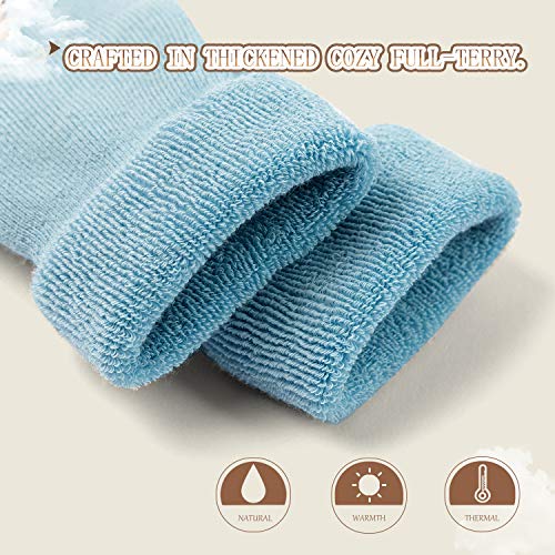 HowJoJo Toddler Warm Socks With Grips For Boys Non Slip Winter Socks Girls Thick Crew Socks 6 Pack 2-4 Years - Image 5