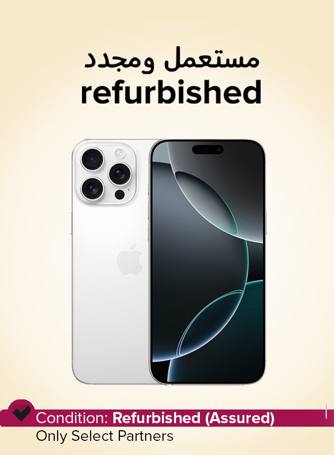 Apple Refurbished - iPhone 16 Pro Max 256GB White Titanium 5G With FaceTime - USA Version (e-SIM only) - Image 1