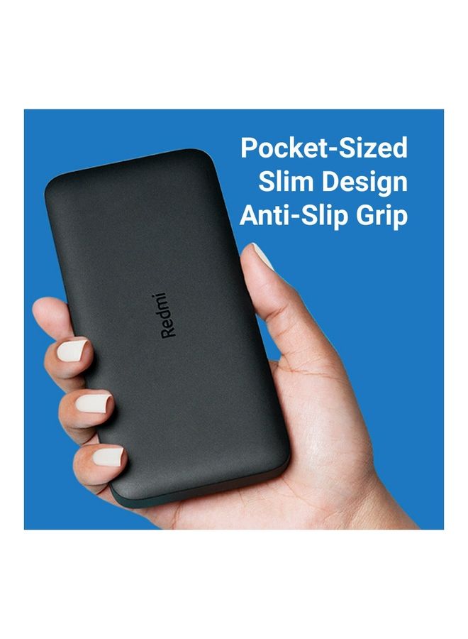 Xiaomi 10000 mAh Redmi Power Bank Fast Charge 2.4A Dual Port with Micro-USB and USB-C Input Black - Image 5