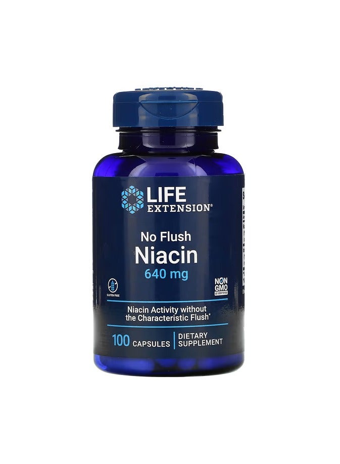 Life Extension, No Flush Niacin, 640 mg, 100 Capsules