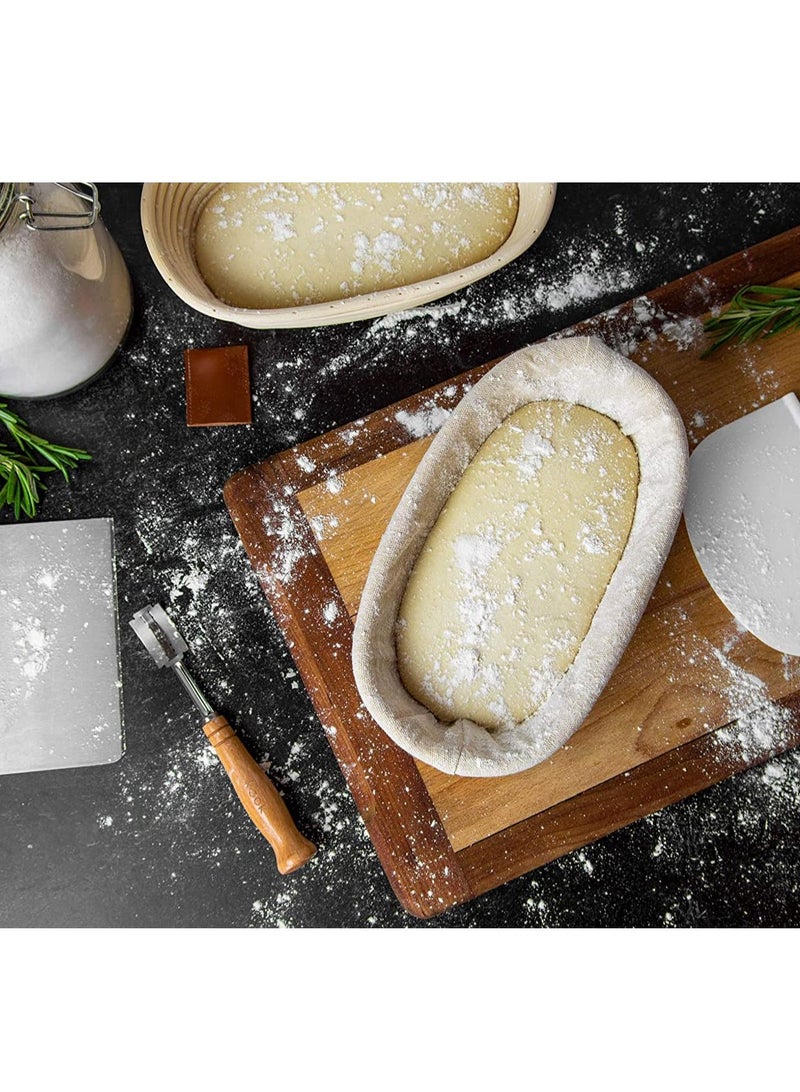 Premium Oval Basket with Liner - Perfect Proofing Basket for Making Beautiful Bread, Bowl Basket with Cloth Liner For Home & Professional Sourdough Baking 11x5.5x3inch - Image 2