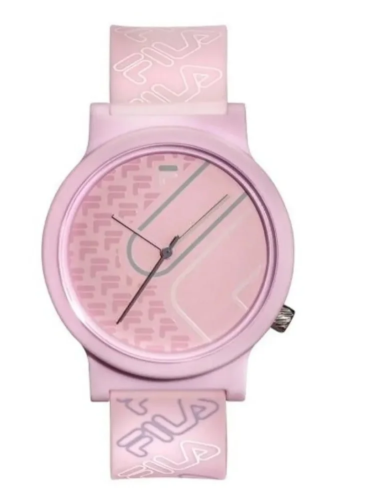 فيلا Fila Style Womens Analog ABS Case, Pink Silicone Strap, 38-320-205, size 41mm