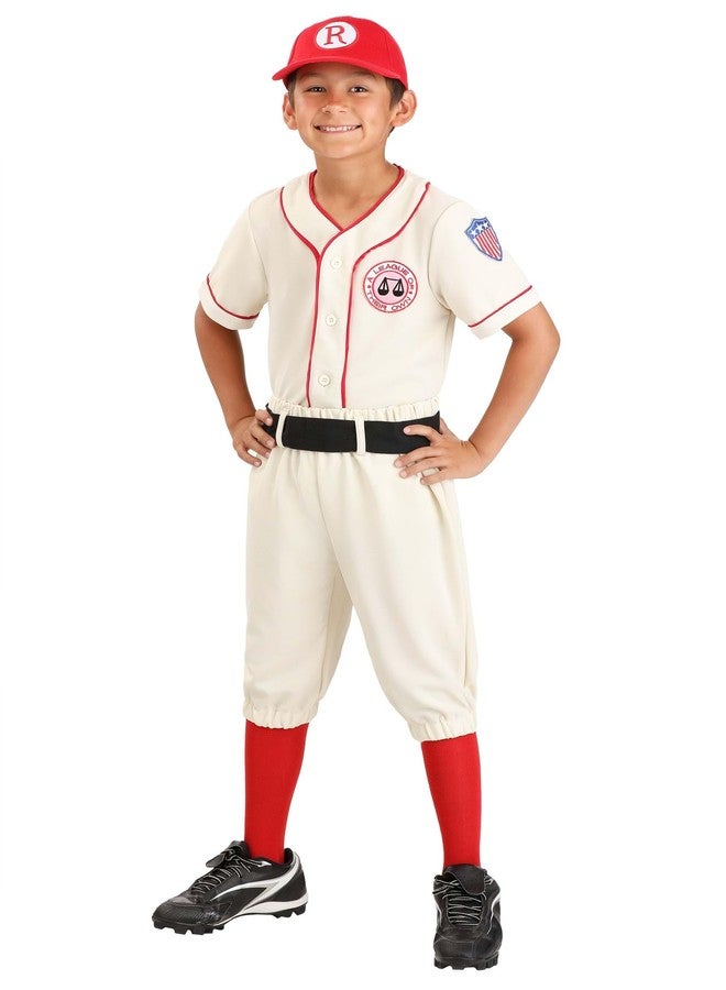 Fun Costumes A League of Their Own Jimmy Costume for Kids | Vintage Baseball Player Uniform | Rockford Peaches Costume - Multicolor - Large (12-14) - Image 1