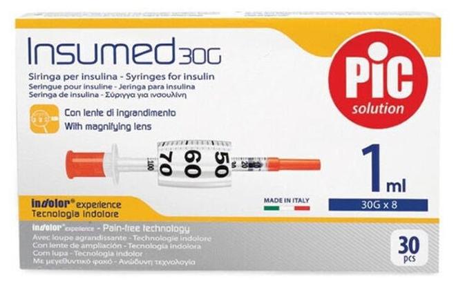 Pic Insumed Insulin Syringe 1Ml G30 30'S