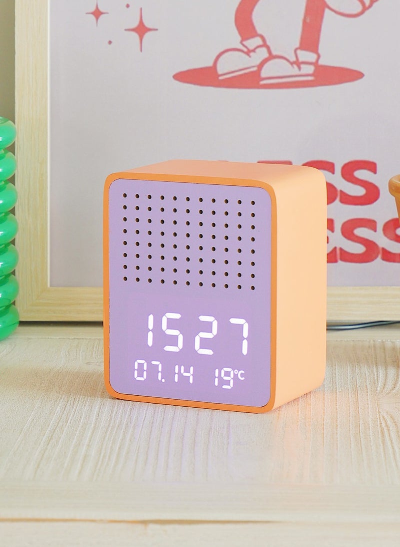 Steepletone Rise Play Digital Alarm Clock Bluetooth Speaker Customizable Display Temperature Reading Home Decor - Image 1