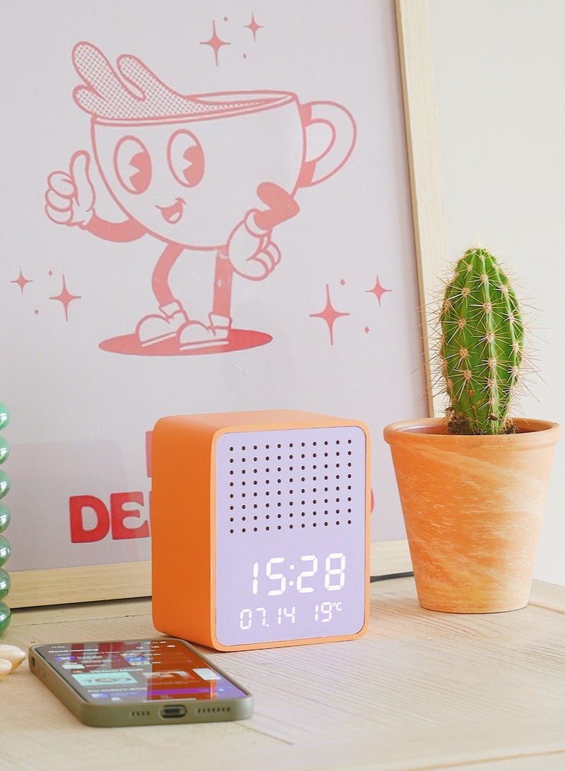 Steepletone Rise Play Digital Alarm Clock Bluetooth Speaker Customizable Display Temperature Reading Home Decor - Image 2