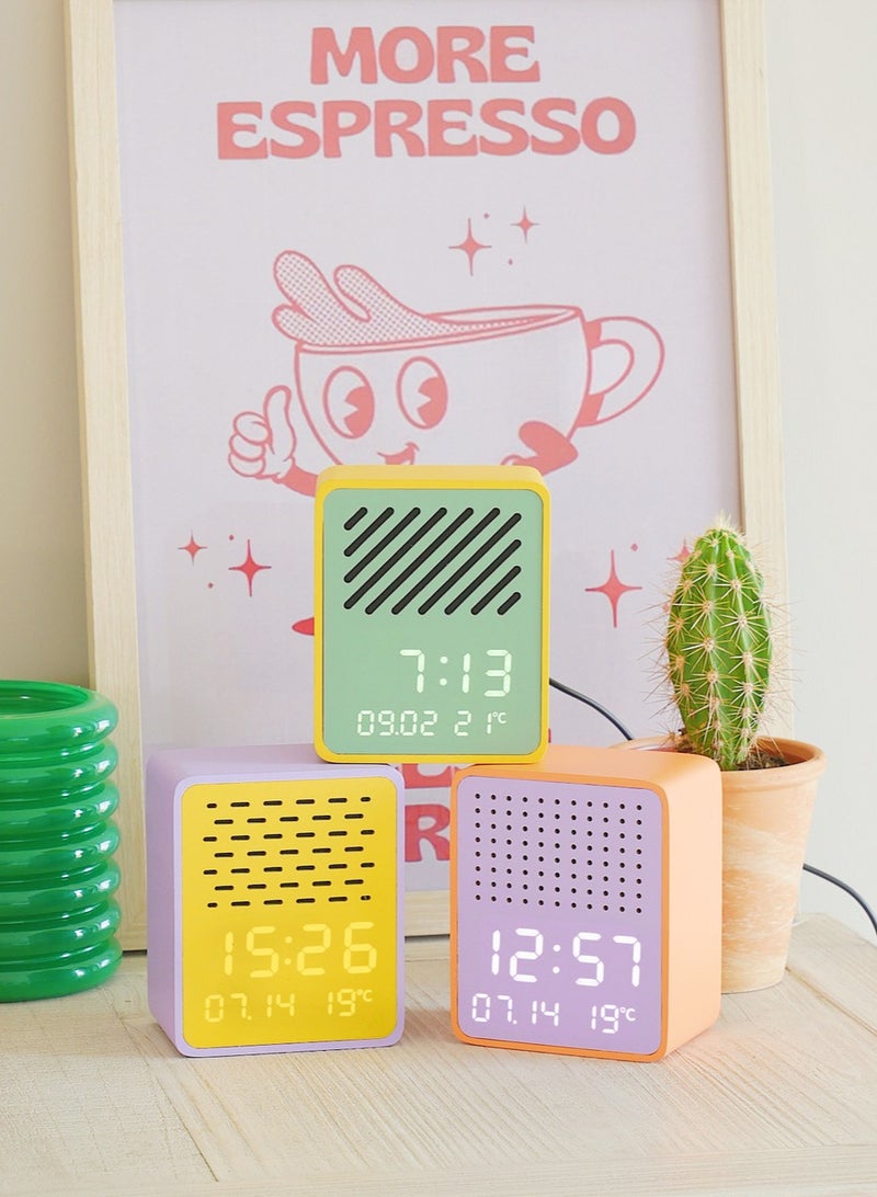Steepletone Rise Play Digital Alarm Clock Bluetooth Speaker Customizable Display Temperature Reading Home Decor - Image 5