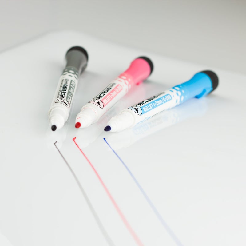 YES4QUALITY Dry Erase Markers for Whiteboard w/Eraser Caps (16 Pack), Magnetic White Board Marker Set, Ultra-Fine Tip, Assorted Colors & Low-Odor, Use for Office, Classroom & Home - Image 3