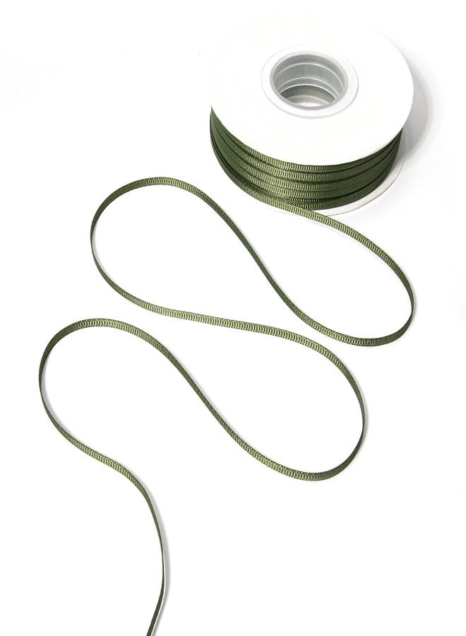 Mayreel Solid Moss Grosgrain Ribbon 1/8" Thin Olive Green Ribbon for Crafts Gift Wrapping Sewing Wedding Decor Hair Accessories Party Favor Decorations, 100 Yards Roll - Image 1