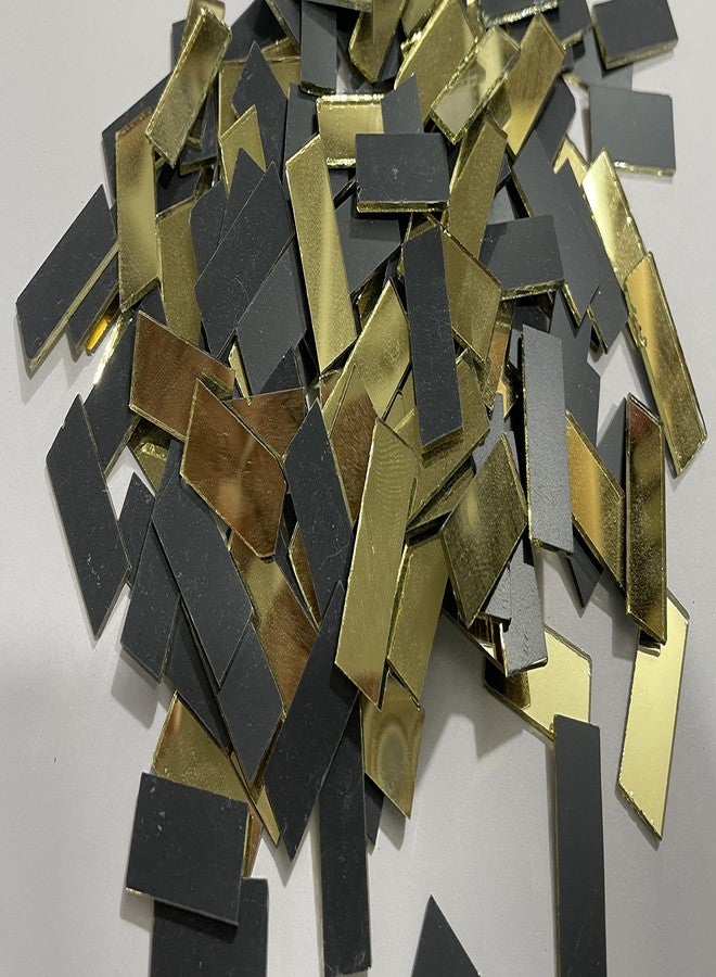 OMX Golden Rectangle Mosaic Pieces for Embroidery & Craft Making (22 x 9mm, 200pcs), Golden - Image 5