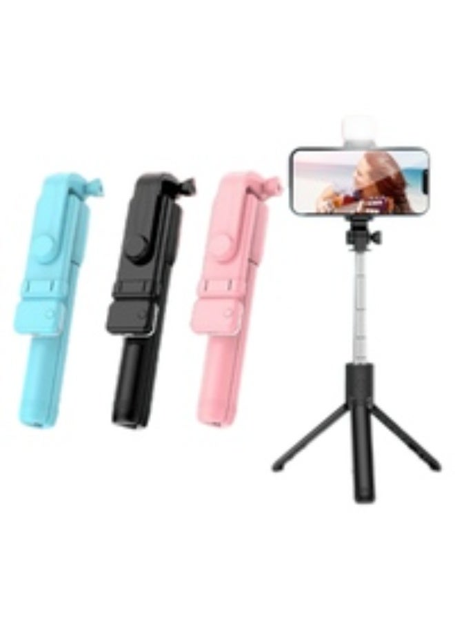 منخفض عصا سيلفي لاسلكية مزودة بتقنية بلوتوث عصا سيلفي محمولة، مزودة بحامل ثلاثي القوائم، مزودة بإضاءة، متوافقة مع أجهزة iPhone 14/13 Pro/12/11 Pro/Max/XS/XR/X/8/7 وهواتف Android الذكية - Image 1