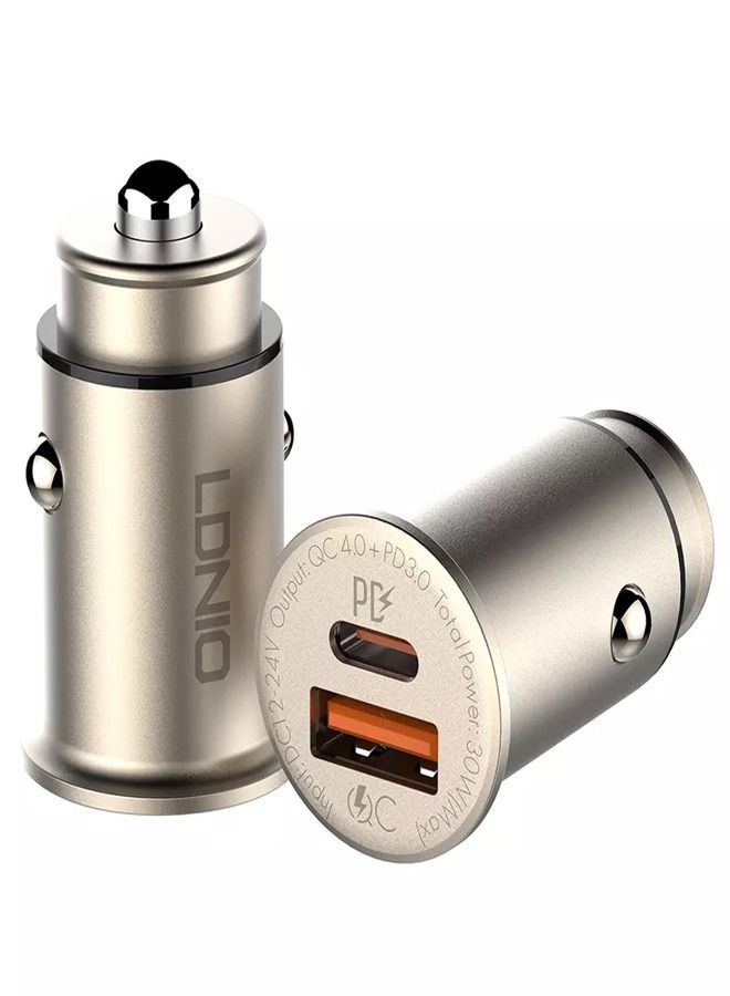 USB C Car Charger, 30W PowerDrive PD+ 2 Car Adapter With 20W PD Port For iPad, iPhone 12/12 Pro and 15W Fast Charge Port For Samsung S10/S9/S8 Black