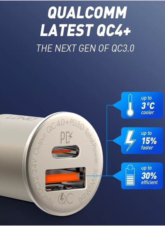 LDNIO USB C Car Charger, 30W PowerDrive PD＋ 2 Car Adapter With 20W PD Port For iPad, iPhone 12/12 Pro and 15W Fast Charge Port For Samsung S10/S9/S8 Black  - Image 2