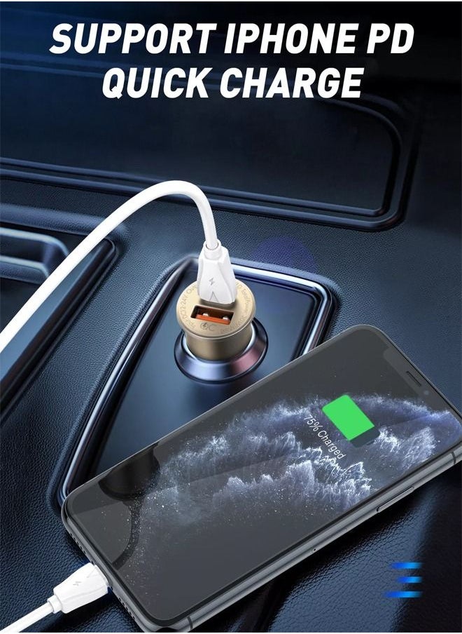 LDNIO USB C Car Charger, 30W PowerDrive PD＋ 2 Car Adapter With 20W PD Port For iPad, iPhone 12/12 Pro and 15W Fast Charge Port For Samsung S10/S9/S8 Black  - Image 3