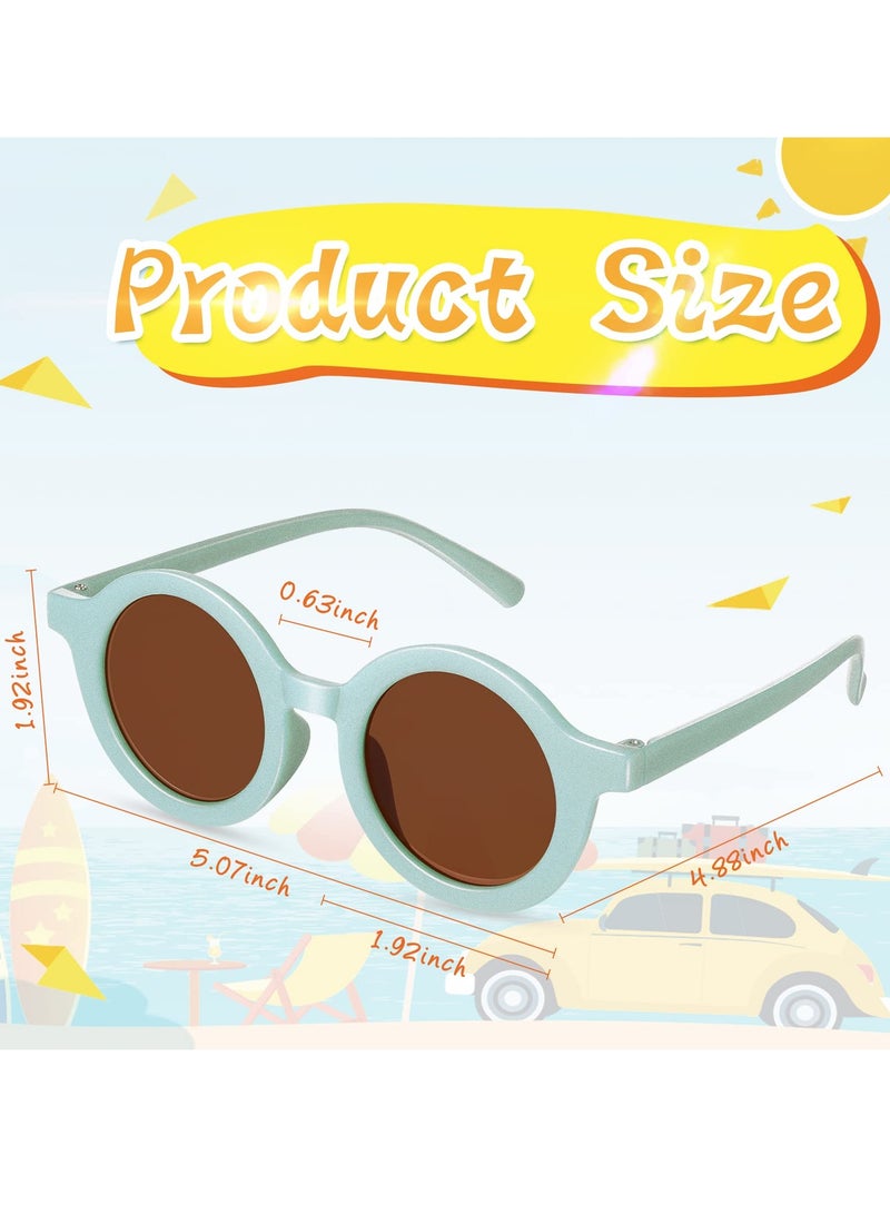 Kids Round Sunglasses   Circle Sunglasses for Baby Toddler Infant Polarized Bright Color Frame Sunglasses Kids Sunglasses Retro Outdoor Beach Glasses Sunglasses for Girls Boys Costume 6 Pairs - Image 5