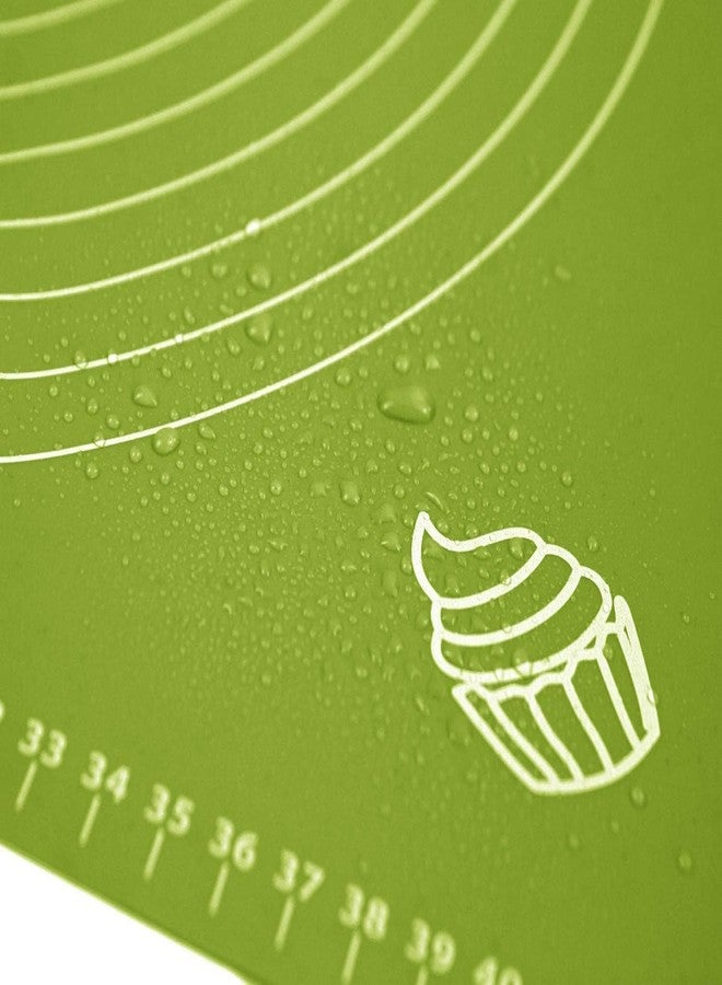 TAGPR Silicone Baking Mat Roti mat Silicone Chapati Atta Kneading Mat Non Stick Fondant Rolling Mat Stretchable for Kitchen Roti Chapati Cake Baking Mat (Green 50x40cm) - Image 2