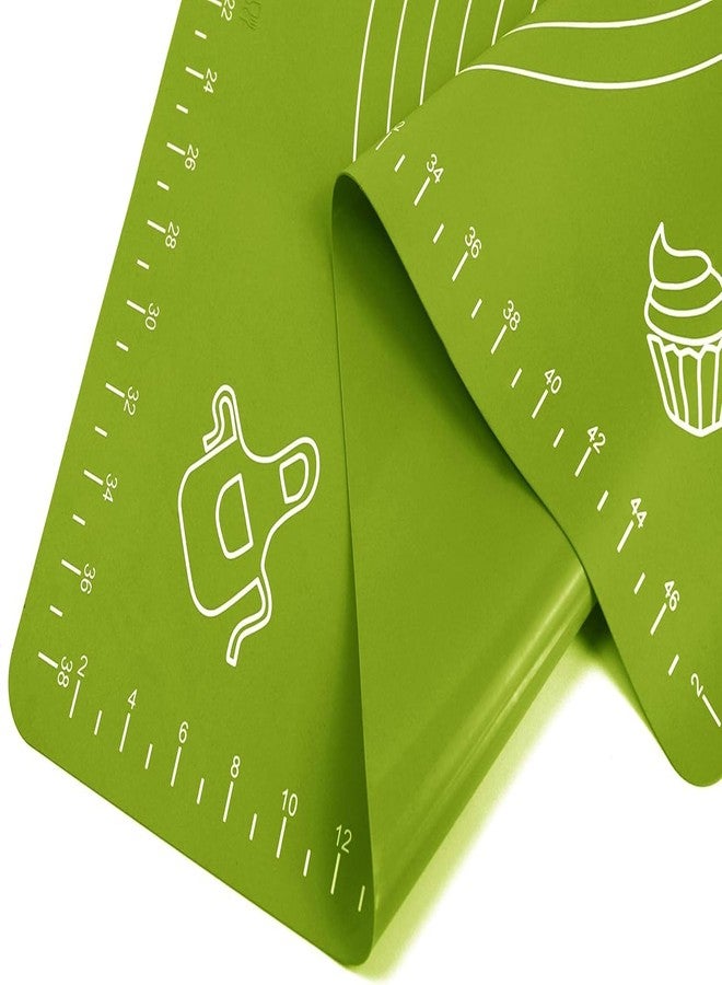 TAGPR Silicone Baking Mat Roti mat Silicone Chapati Atta Kneading Mat Non Stick Fondant Rolling Mat Stretchable for Kitchen Roti Chapati Cake Baking Mat (Green 50x40cm) - Image 4