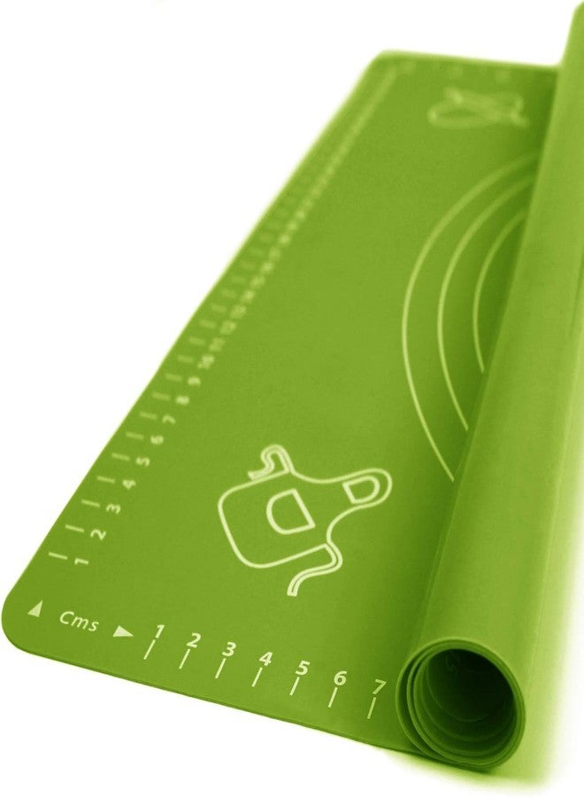 TAGPR Silicone Baking Mat Roti mat Silicone Chapati Atta Kneading Mat Non Stick Fondant Rolling Mat Stretchable for Kitchen Roti Chapati Cake Baking Mat (Green 50x40cm) - Image 3