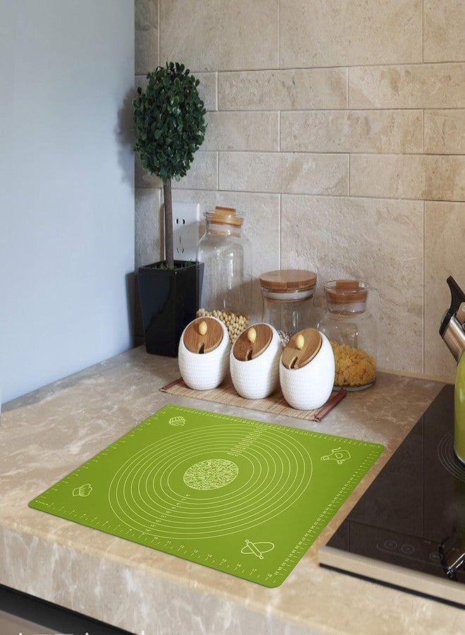 TAGPR Silicone Baking Mat Roti mat Silicone Chapati Atta Kneading Mat Non Stick Fondant Rolling Mat Stretchable for Kitchen Roti Chapati Cake Baking Mat (Green 50x40cm) - Image 5
