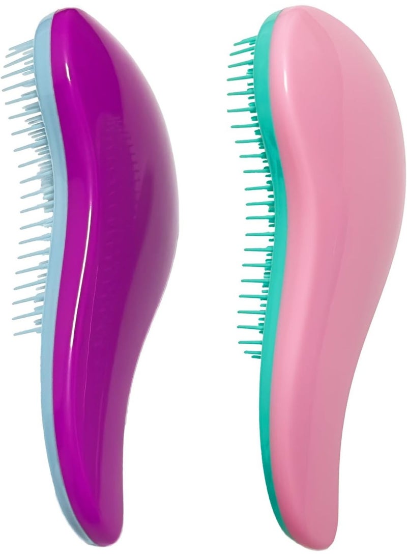 فرشة شعر متعددة الألوان – لفك تشابك الشعر بلطف، مناسبة للشعر الجاف والمبلل، لطيفة على فروة الرأس وتقلل التقصف، مناسبة لكل أنواع الشعر - Image 4