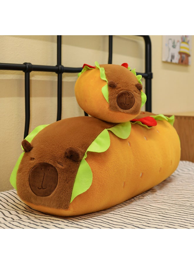 المنك سلسلة الخبز كابيبالا كابيبارا دمية أفخم لعبة وسادة هدية عيد ميلاد بالجملة-المواصفات: 90cm1.7kg-اللون: هوت دوج كابيبارا وسادة - Image 3