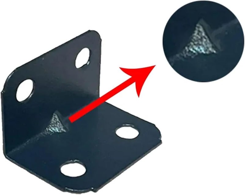 200PCS Black L Bracket Corner Braces 4 Hole Right Angle Fasteners For Furniture Shelves Tables Chairs - Image 4