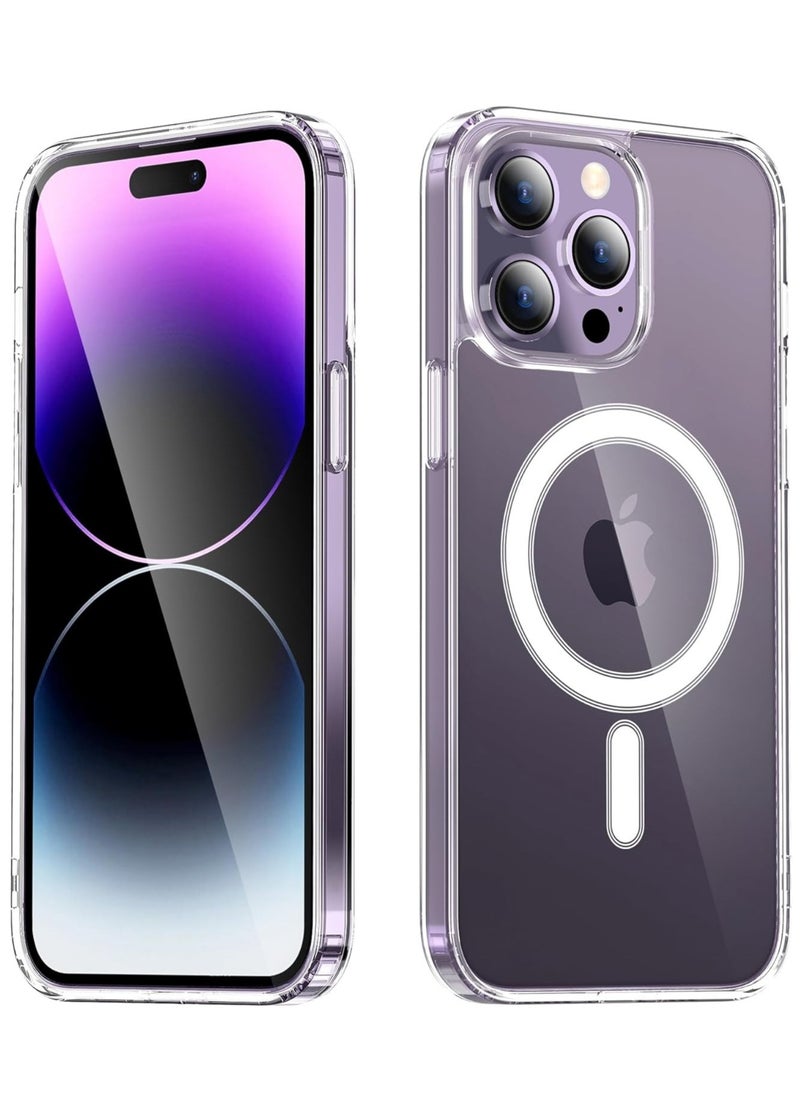 Case Clear Magnetic Case for iPhone 15 Pro Max 6.7 Inches, Compatible with Magsafe, Slim, Ultra Thin, Soft, Transparent, Silicone, TPU, Shockproof Mobile Phone Case, Scratch-Resistant, Non-Slip  - Image 2