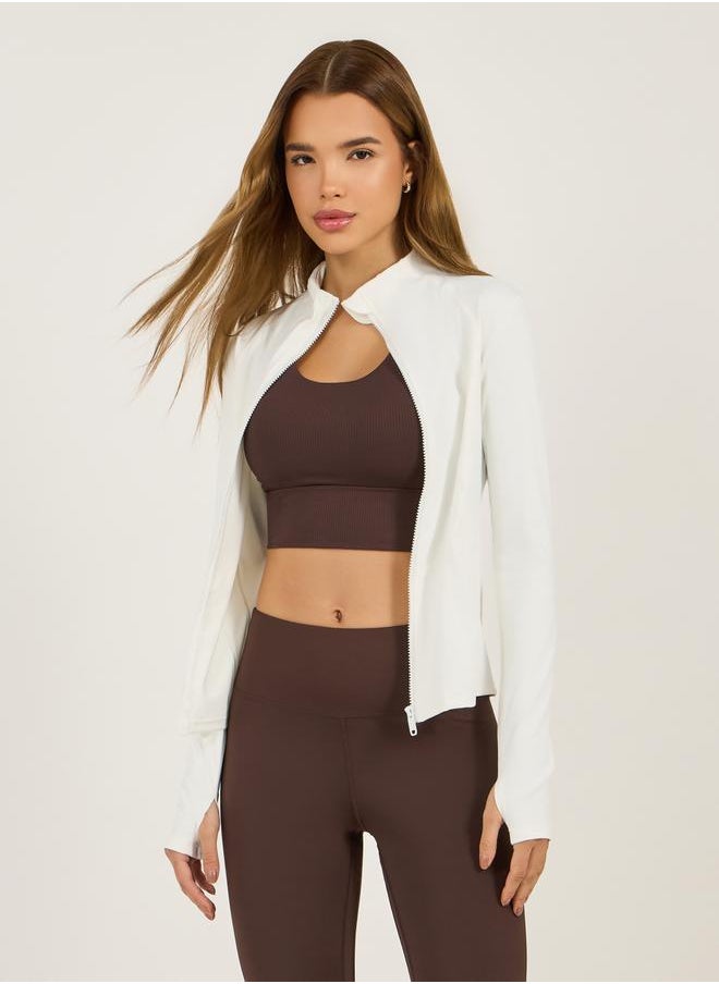 Styli Contour Stitch Detail Zip Up Jacket  - Image 3