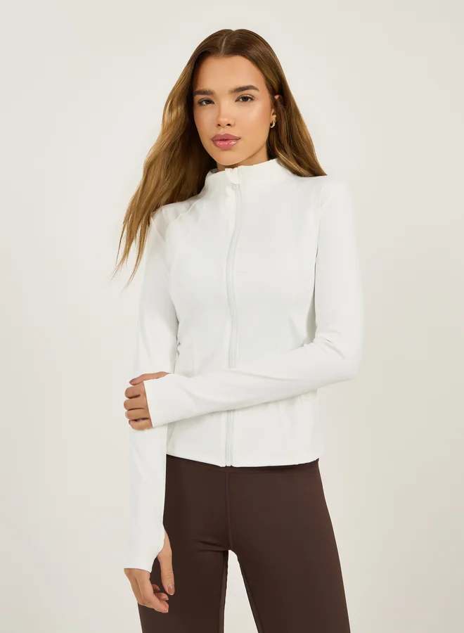 Styli Active Contour Stitch Detail Zip Up Jacket