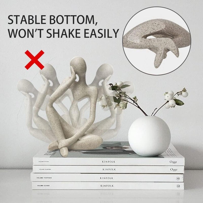 neotimely Thinker Statues and Sculptures, Sandstone Resin Thinker Statue Ornaments, Abstract Style Sculptures, Statue Collectible, Housewarming Gifts, Living Room Dining Desk Decorations (Sandstone, Right) - Image 2