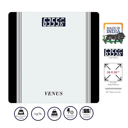 Venus (Made in India) Electronic Digital Personal Bathroom Weight Machine for Body Weight upto 180 kg Weighing Scale with 24 Months Warranty - Image 5