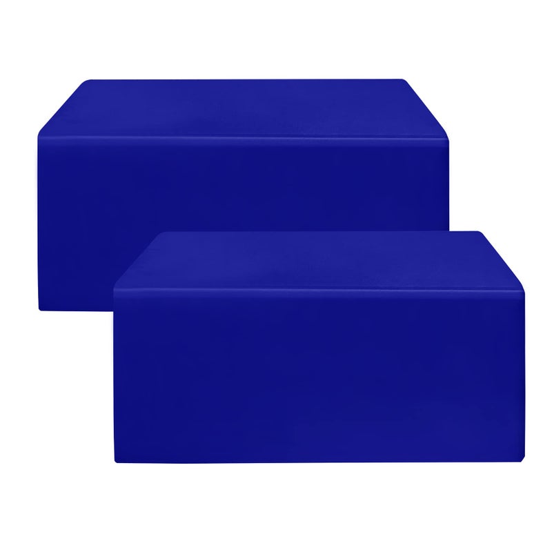 HolidayIdeas Fitted Royal Blue Table Covers  96 x 30 Inch  2 Pack Rectangle Tablecloths for 8 Foot Tables Polyester Fabric Tablecloth for Parties Trade Show Farmers Market