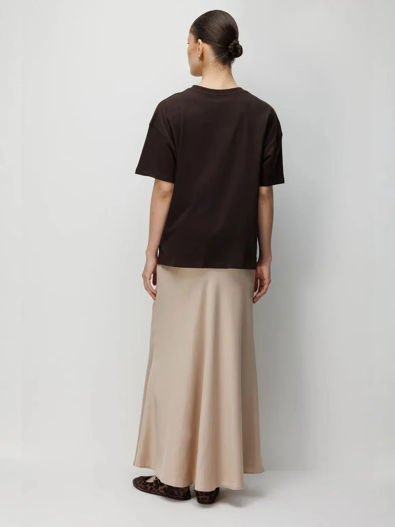 Mixray White MIXRAY Oversized Ribbed Crew Neck Two-Piece T-Shirt Set for Women | Best Price UAE
