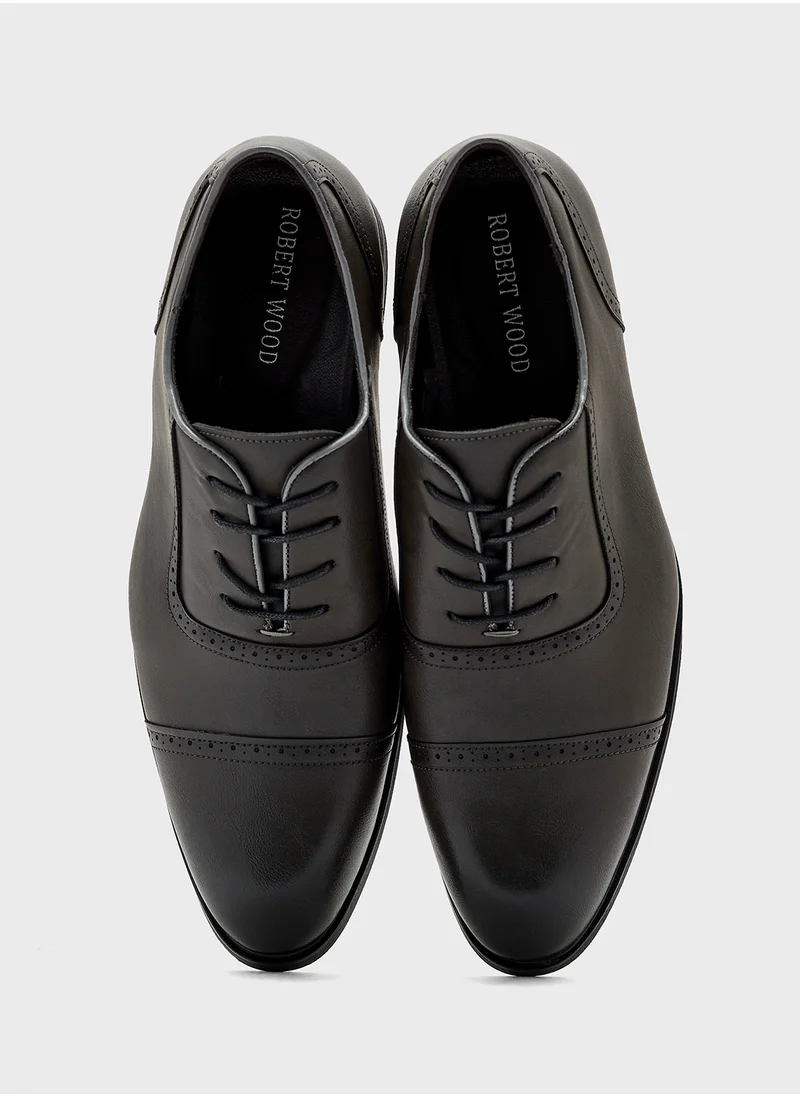 Robert Wood Brogue Detail Oxford Formal Lace Up