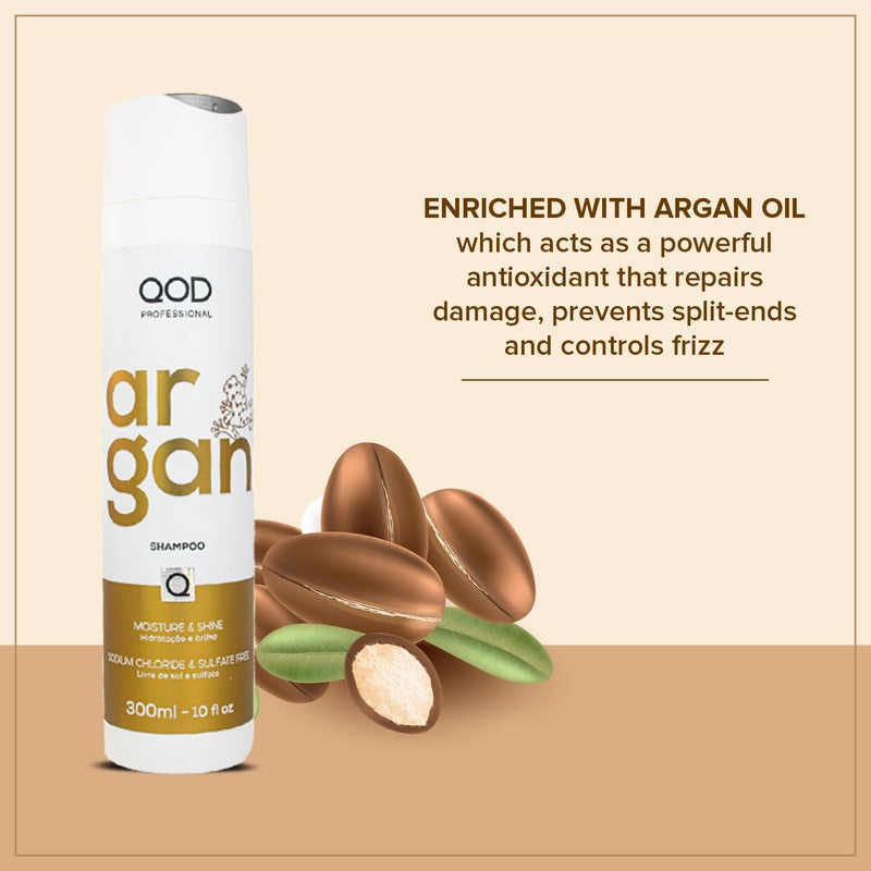 QoD ARGAN SHAMPOO 300ML- 10fl oz/FOR DRY, DAMAGED, FRIZZY AND DULL HAIR/PROMOTES SHINE AND SOFTNESS - Image 5
