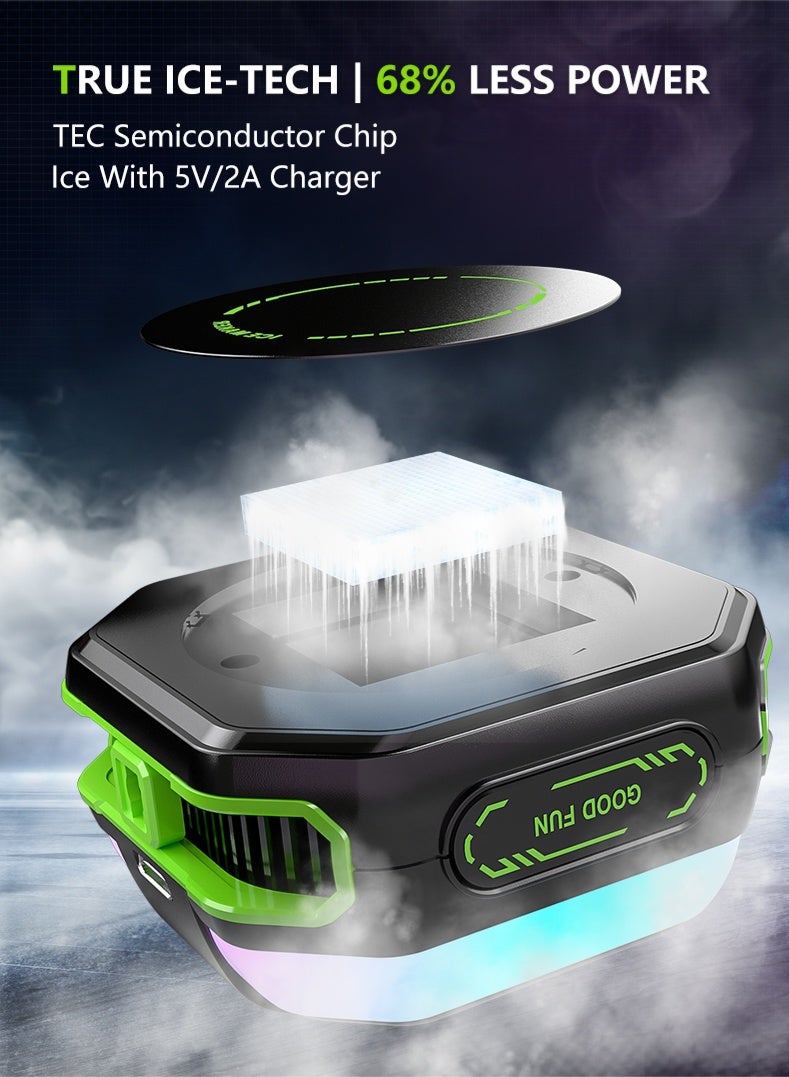 Phone Cooler, Low-Power Cryo Fan (5V/2A), Alloy Ventilation Ducts, Magnetic/Clip Dual-Mode, 3-Gear Smart Temp Control, Quiet Noise Reduction, Colorful LED Temp Display - mobile cooling fan for Gaming, Streaming, Videos, News, Reading - PUBG, TikTok, YouTube, Instagram Compatible (IPhone/Samsung/Redmagic/Huawei…) - Image 2
