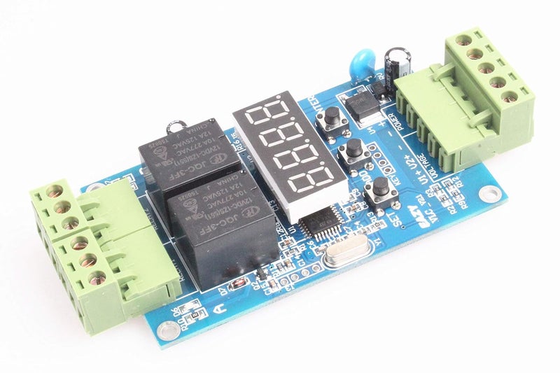 NOYITO 2-Channel Programmable Time Relay Module Dual Relays Triggered in Turn or Individually 2-Channel 0-99.9V Voltage Detection Control Board Cyclic Timing On Off (24V) - Image 5